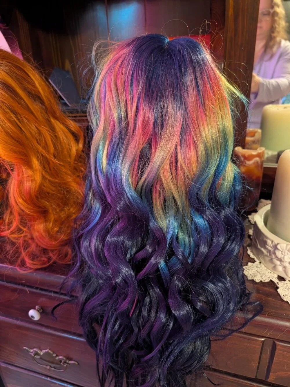 Rebel Gypsy Wig Rainbow to Dark Blue